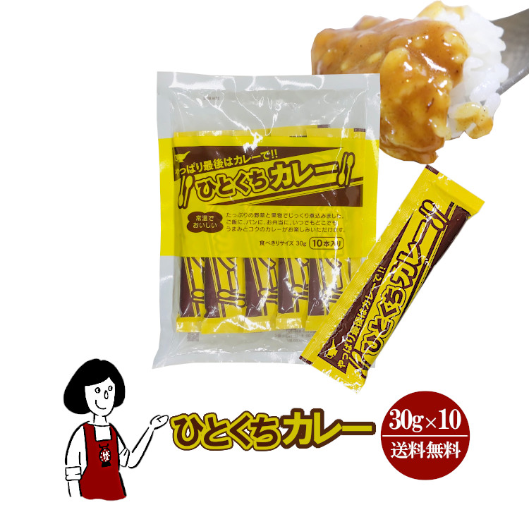 メール便　ひとくちカレー　日本小袋協会オンラインショップ　30g×10本　宮島醤油　送料無料